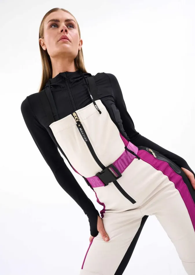 Shop ST MORTIZ BOILER SUIT IN PEARLED IVORY PE Nation Pants