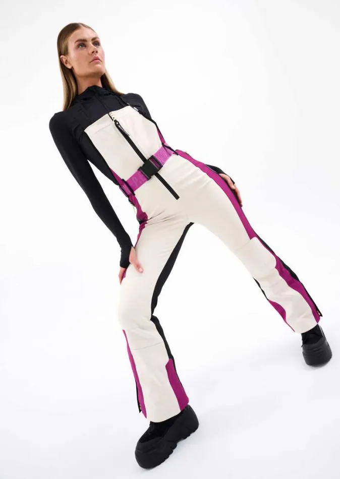 Shop ST MORTIZ BOILER SUIT IN PEARLED IVORY PE Nation Pants
