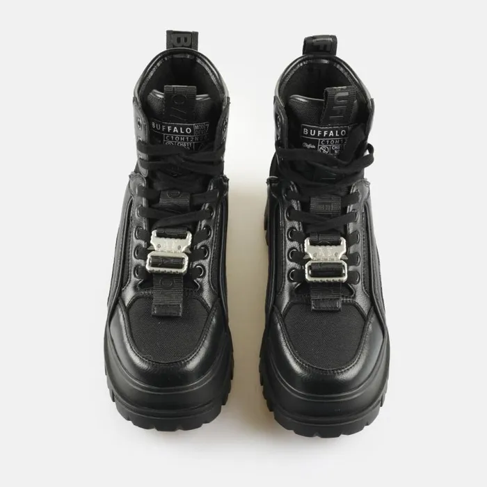 Shop Vegan Shoes BUFFALO Aspha COM3 Mid B BS Black
