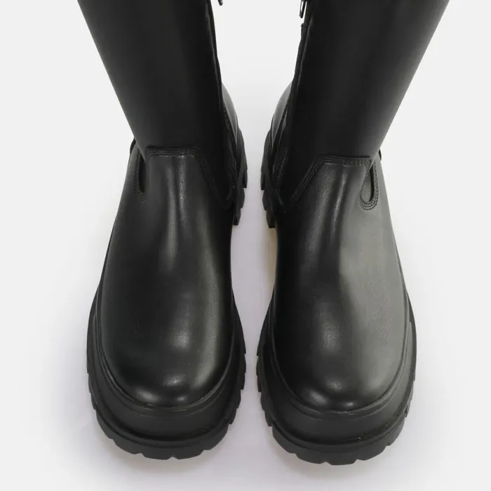 Shop Vegan Shoes BUFFALO Aspha Stretch Overknee Black
