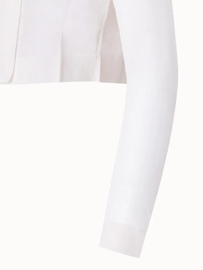 Short Cardigan In SemiSheer Cotton Blend Greige Women Akris Knitwear