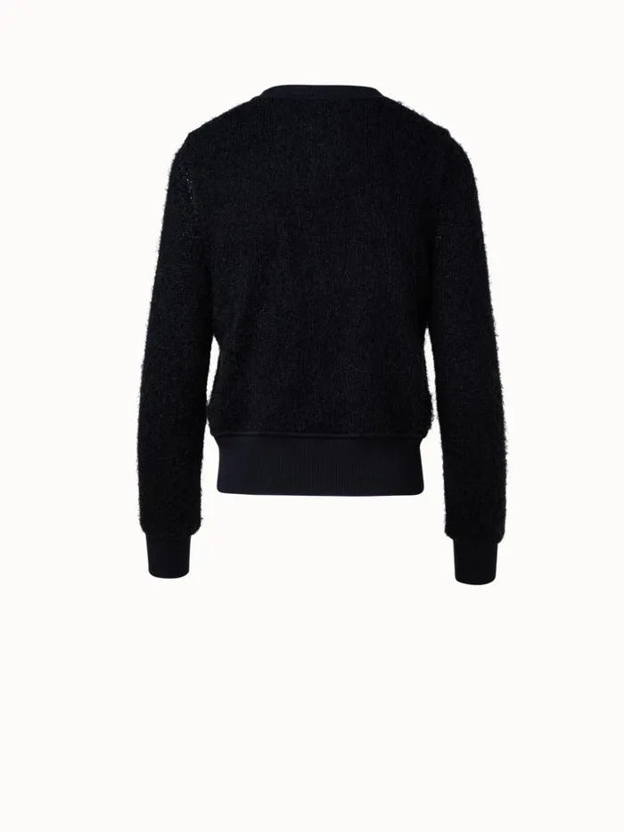 Short Cardigan In Silk Cashmere Blend Black Women Akris Cashmere