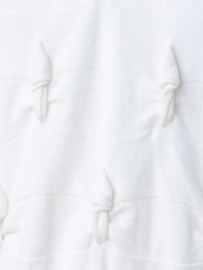 Short Sleeve 100 Cashmere Sweater With Knot Details Ecru Women Akris Cashmere