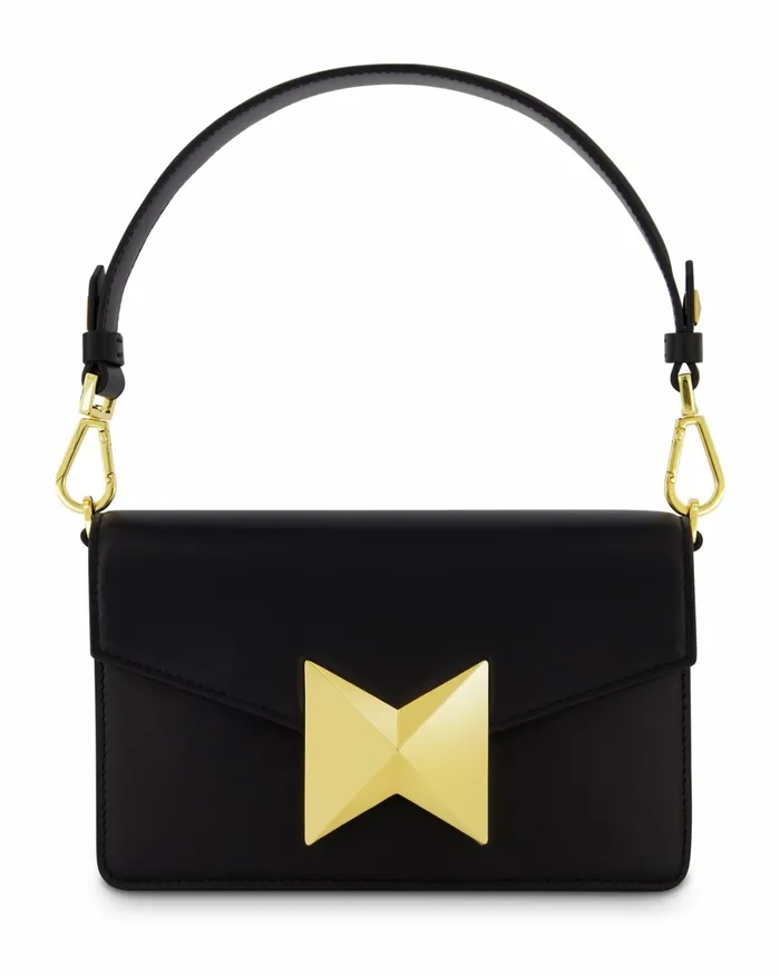 Shoulder Bags Classic Leather Shoulder Bag With Gold Hardware 8211 FINAL SALE Black 8211 Mac Duggal Women