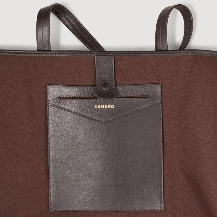 Shoulder Bags Women SANDRO Suede Tote Bag Camel