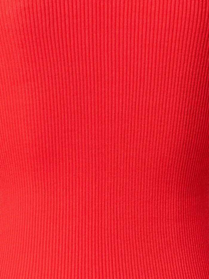 Silk Cotton Seamless Rib Knit Pullover Poppy Women Akris Knitwear