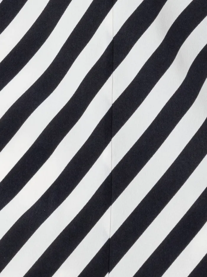 Silk Crpe Blouse With Diagonal Stripes Ecrublack Women Akris Blouses