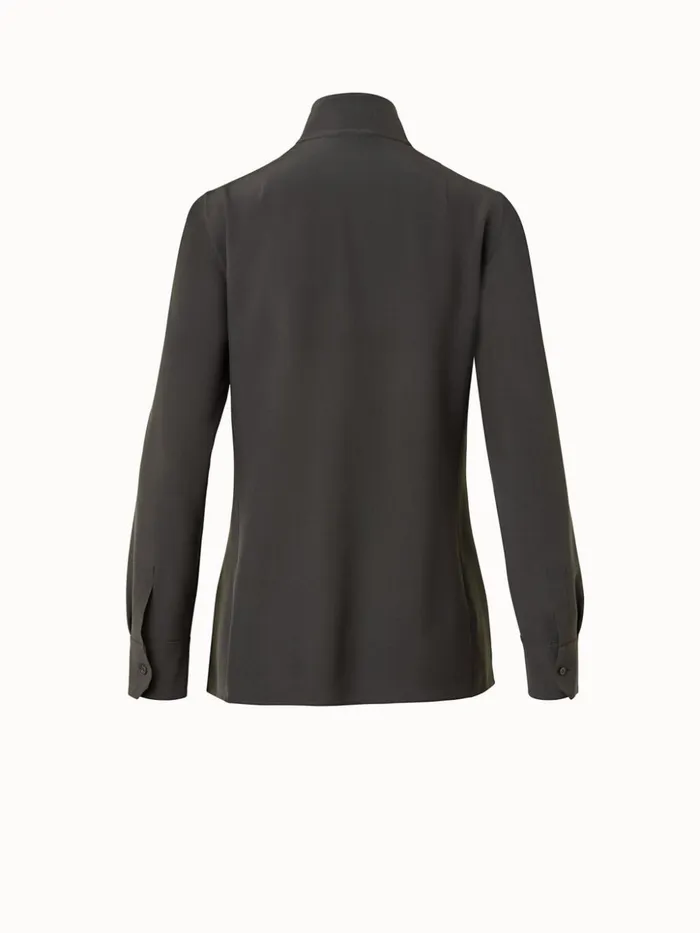 Silk Crpe Blouse With Swarowski Embellishment Moss Women Akris Blouses