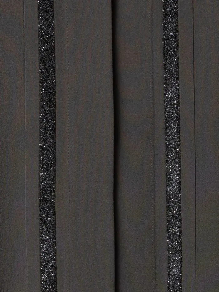 Silk Crpe Blouse With Swarowski Embellishment Moss Women Akris Blouses