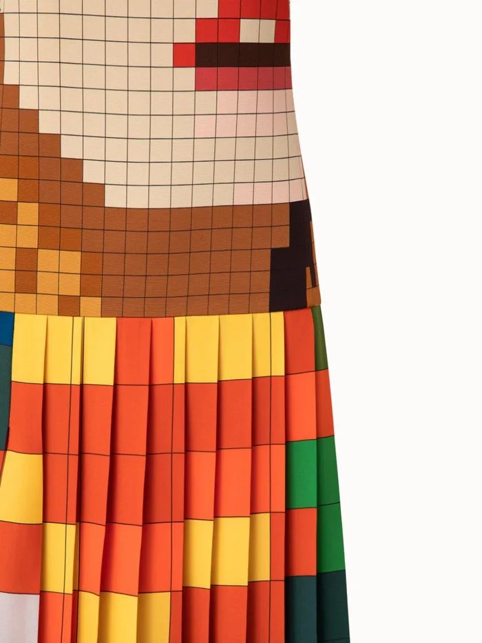 Silk Crpe Gown With Drei Teile Print Multicolor Women Akris Dresses