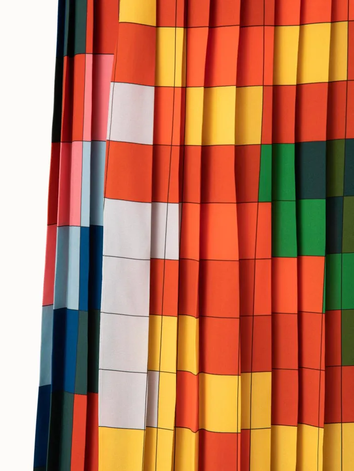 Silk Crpe Gown With Drei Teile Print Multicolor Women Akris Dresses
