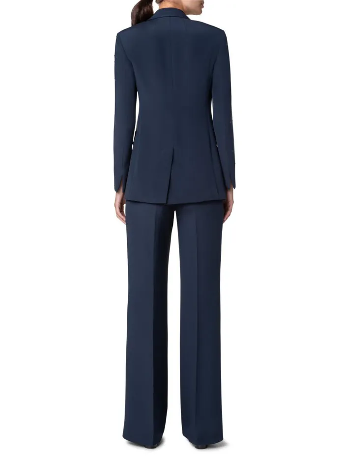 Silk Crpe Jacket With Swarovski Stars Navy Women Akris Jackets