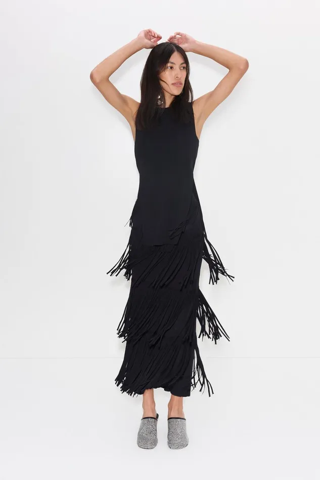 Simon Miller Bottoms Za Za Knit Fringe Skirt In Black 8211 Women