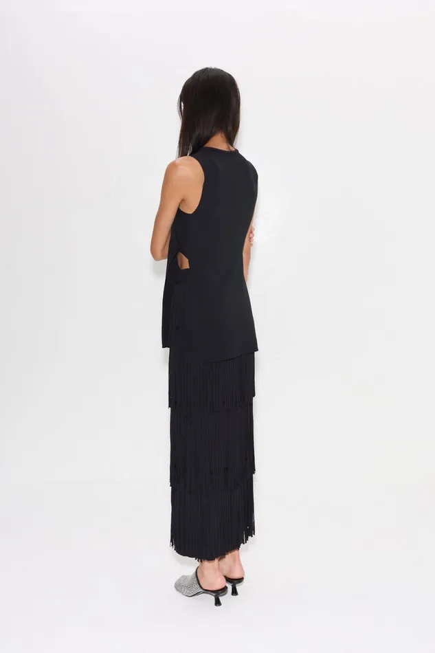 Simon Miller Bottoms Za Za Knit Fringe Skirt In Black 8211 Women