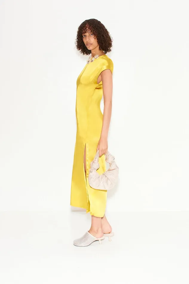Simon Miller Dresses Argan Satin Dress In Star Gold 8211 Women