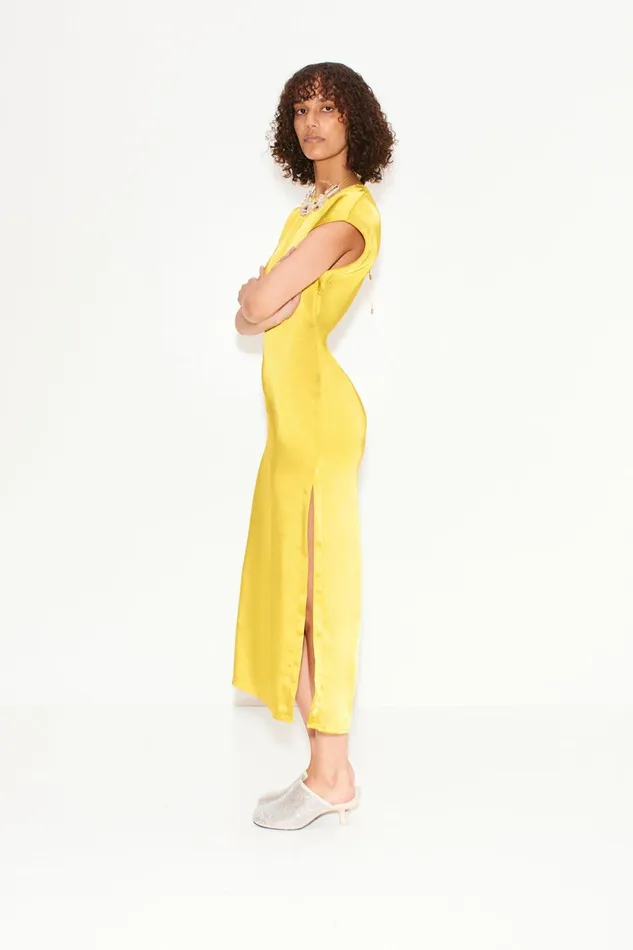 Simon Miller Dresses Argan Satin Dress In Star Gold 8211 Women