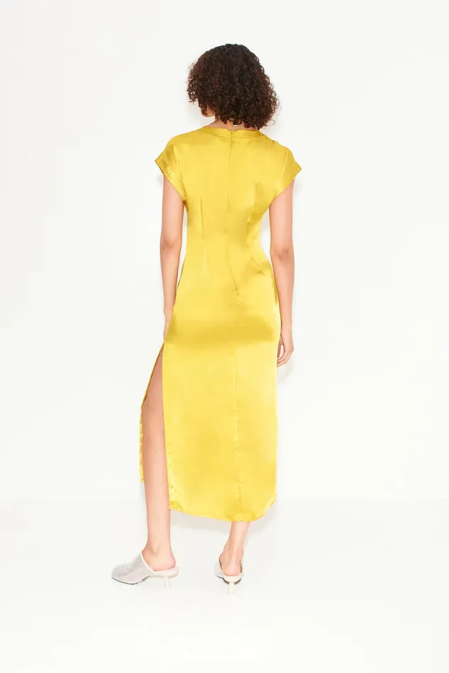 Simon Miller Dresses Argan Satin Dress In Star Gold 8211 Women