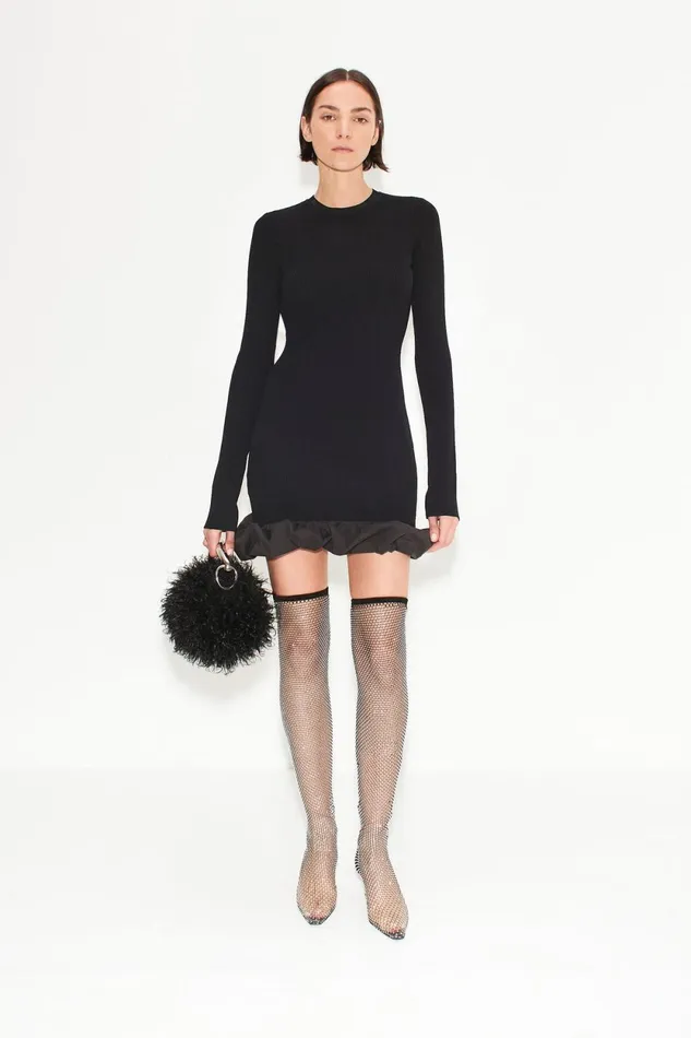 Simon Miller Knitwear Otto Knit Poplin Combo Dress In Black 8211 Women