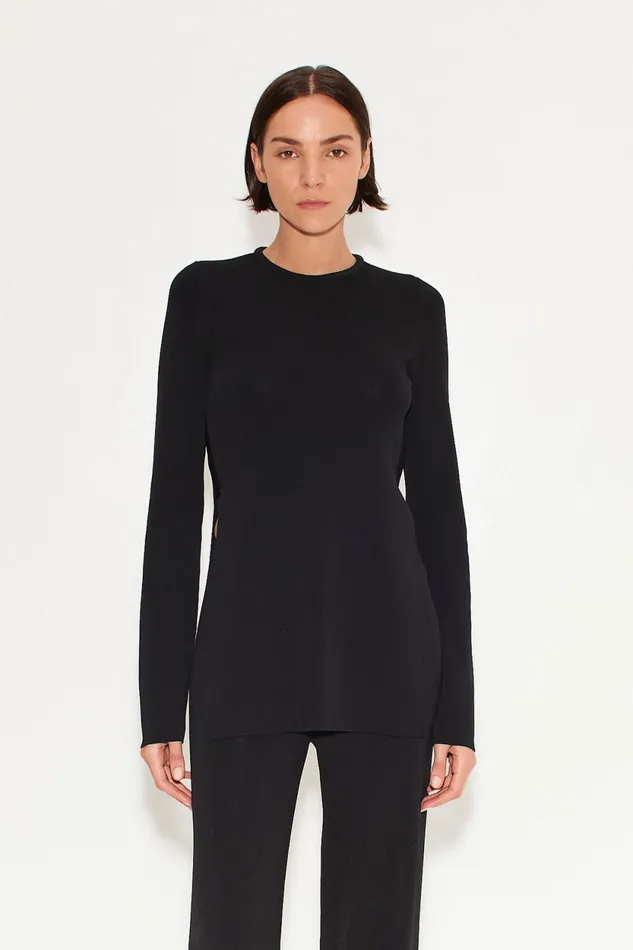 Simon Miller Knitwear Simon Miller Knits By Canoga Long Sleeve Top In Black 8211 Women