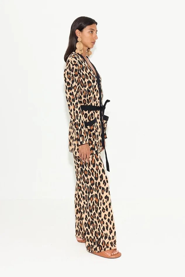Simon Miller Knitwear Simon Miller Max Belted Knit Cardigan In Cheetah 8211 Women