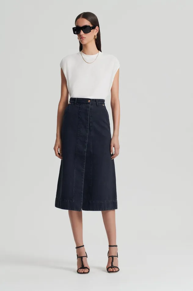 Skirts Scanlan Theodore Women DENIM SKIRT WASHEDBLACK
