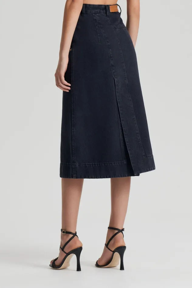 Skirts Scanlan Theodore Women DENIM SKIRT WASHEDBLACK Skirts Scanlan Theodore Women DENIM SKIRT WASHEDBLACK