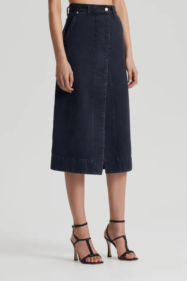 Skirts Scanlan Theodore Women DENIM SKIRT WASHEDBLACK Skirts Scanlan Theodore Women DENIM SKIRT WASHEDBLACK