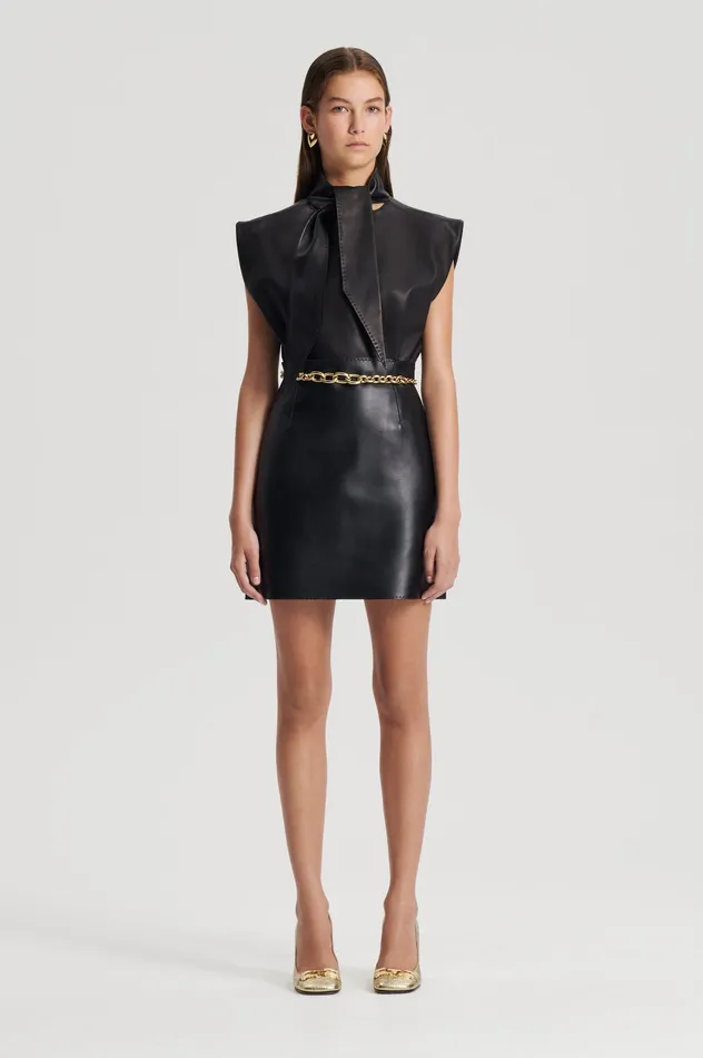 Skirts Women LEATHER BONDED MINI BLACK Scanlan Theodore