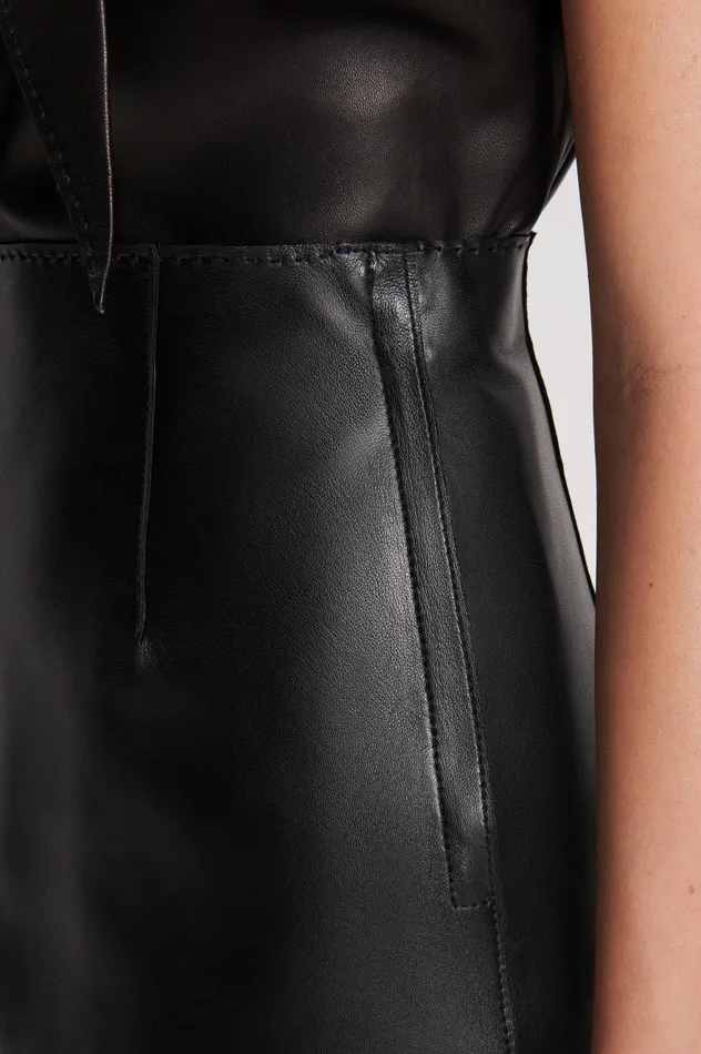 Skirts Women LEATHER BONDED MINI BLACK Scanlan Theodore