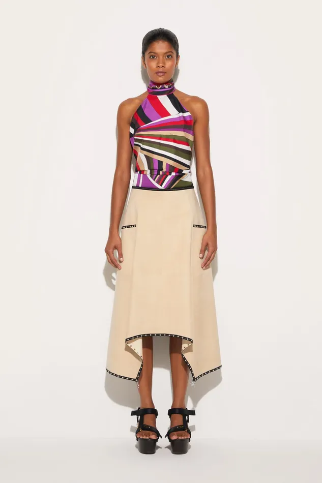 Skirts Women PUCCI Suede Midi Skirt