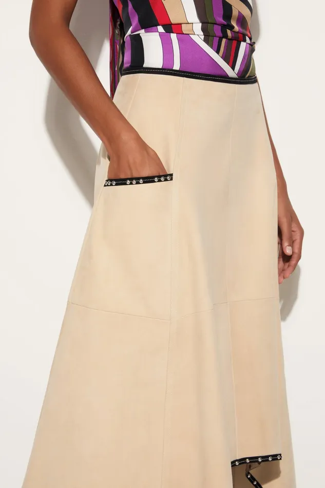 Skirts Women PUCCI Suede Midi Skirt