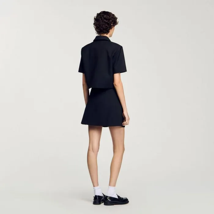 Skirts Women SANDRO Short Pleated Skirt Black