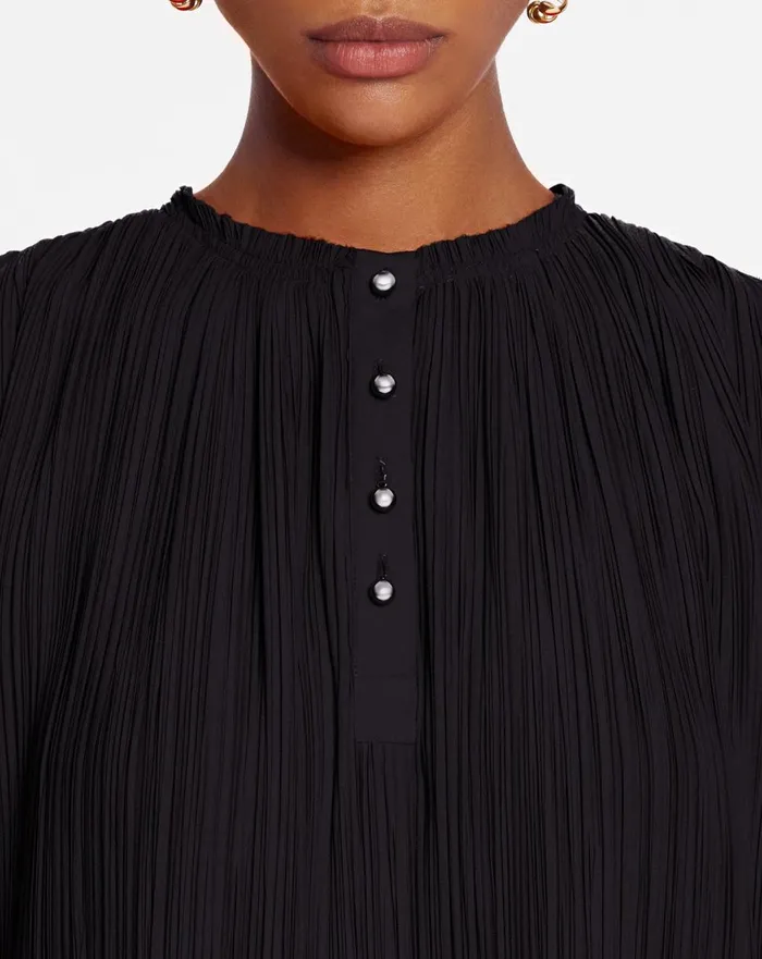 Sleeveless Pleated Top Black Women Lanvin Tops