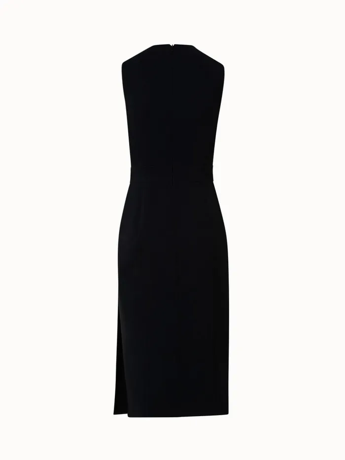 Sleeveless Wool DoubleFace Sheath Dress Black Women Akris Dresses