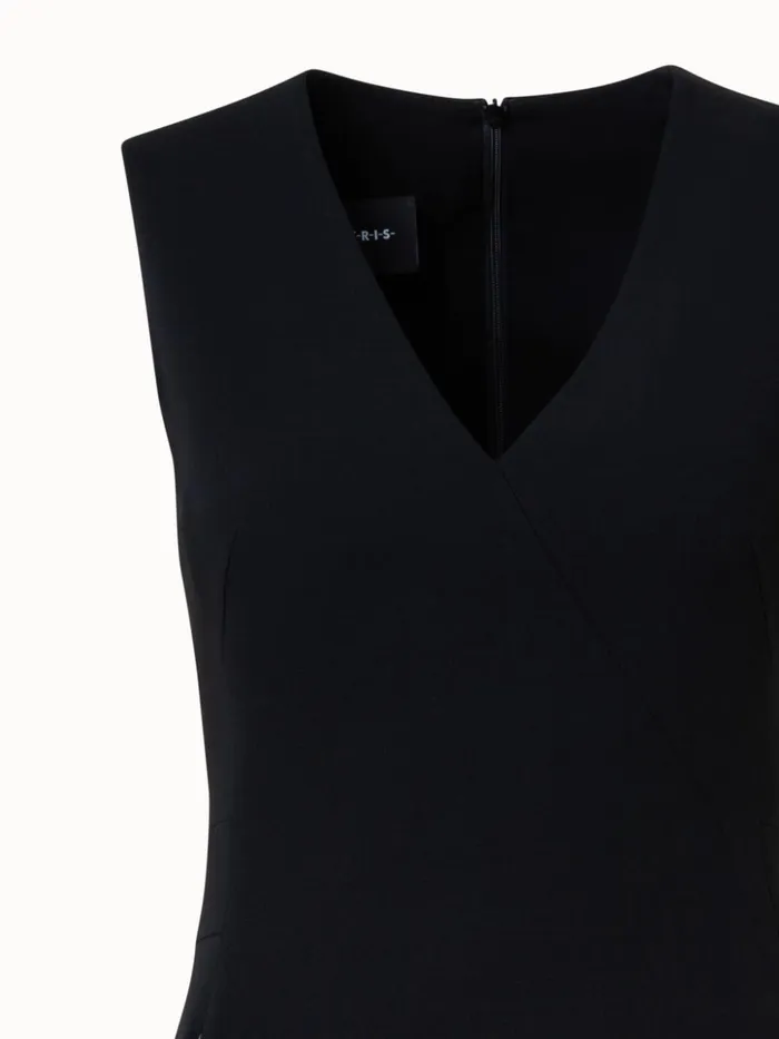 Sleeveless Wool DoubleFace Sheath Dress Black Women Akris Dresses