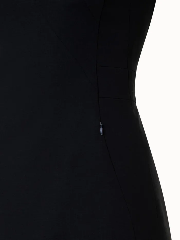 Sleeveless Wool DoubleFace Sheath Dress Black Women Akris Dresses