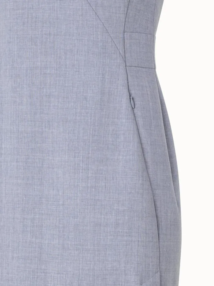 Sleeveless Wool DoubleFace Sheath Dress Silver Women Akris Dresses