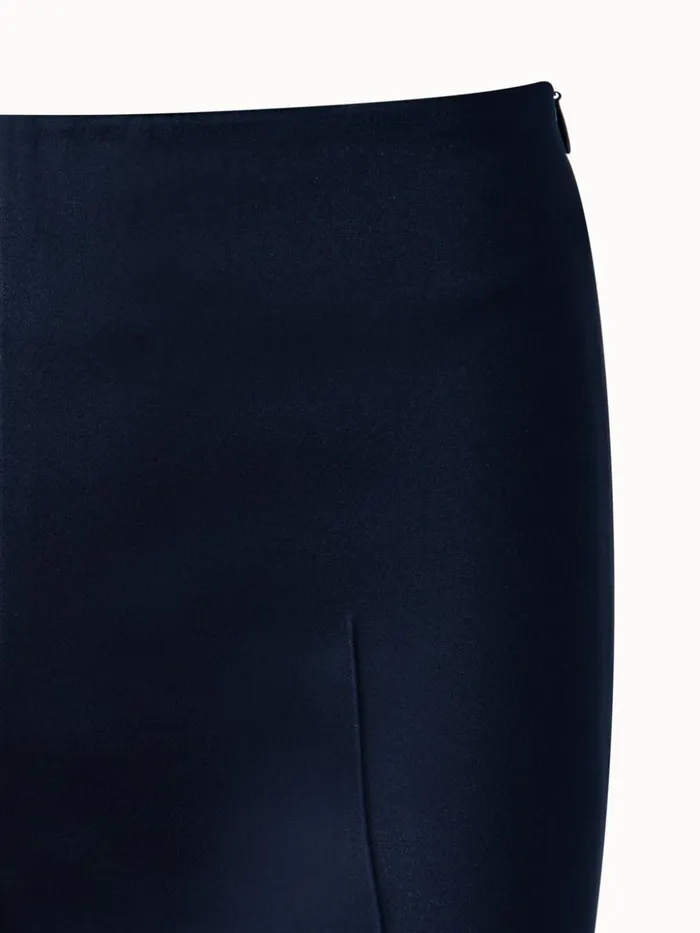 Slim Leg Silk Crpe Pants Navy Women Akris Pants