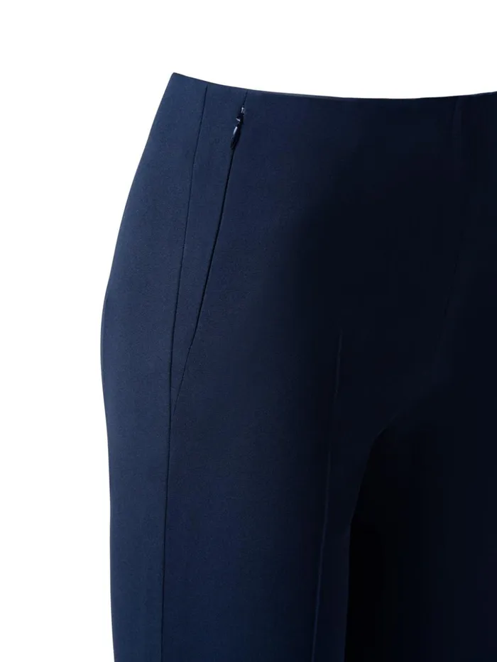 Slim Leg Silk Crpe Pants Navy Women Akris Pants