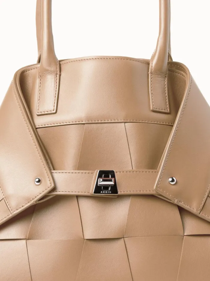 Small Ai Messenger Bag In Braided Trapezoids Cordage Women Akris Top Handle Bags