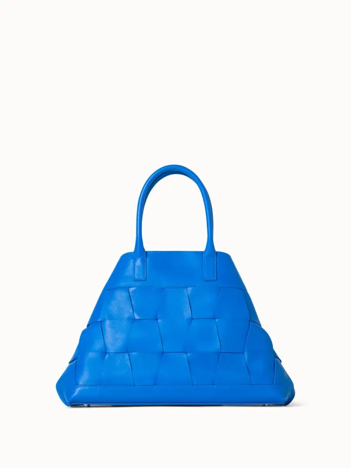 Small Ai Messenger Bag In Braided Trapezoids Leather Regatta Women Akris Tote Bags