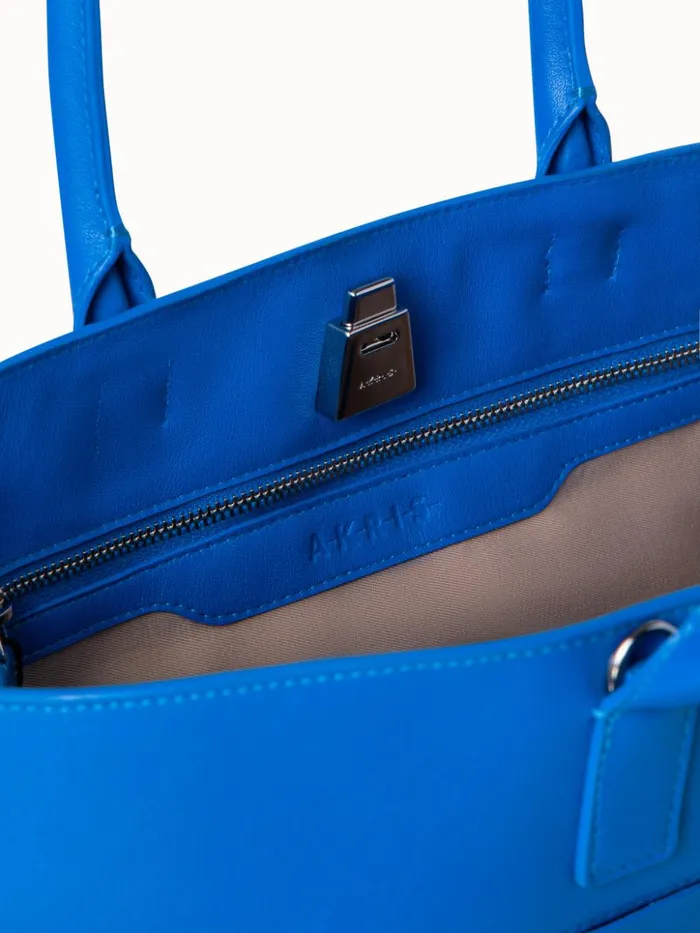 Small Ai Messenger Bag In Braided Trapezoids Leather Regatta Women Akris Tote Bags