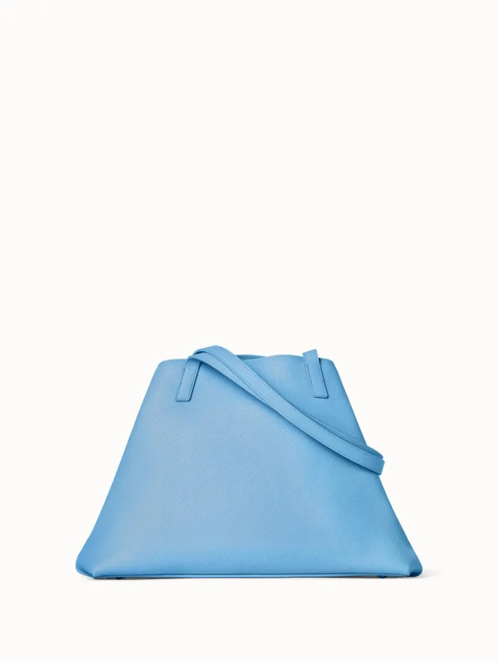 Small Ai Shoulder Bag In Leather And Horsehair Sky Women Akris Tote Bags