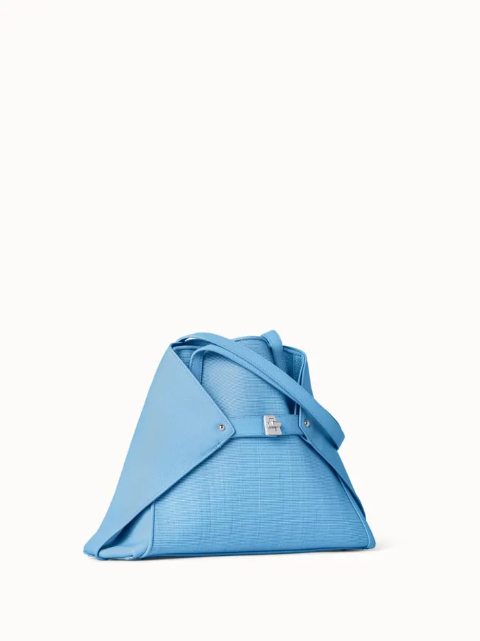Small Ai Shoulder Bag In Leather And Horsehair Sky Women Akris Tote Bags