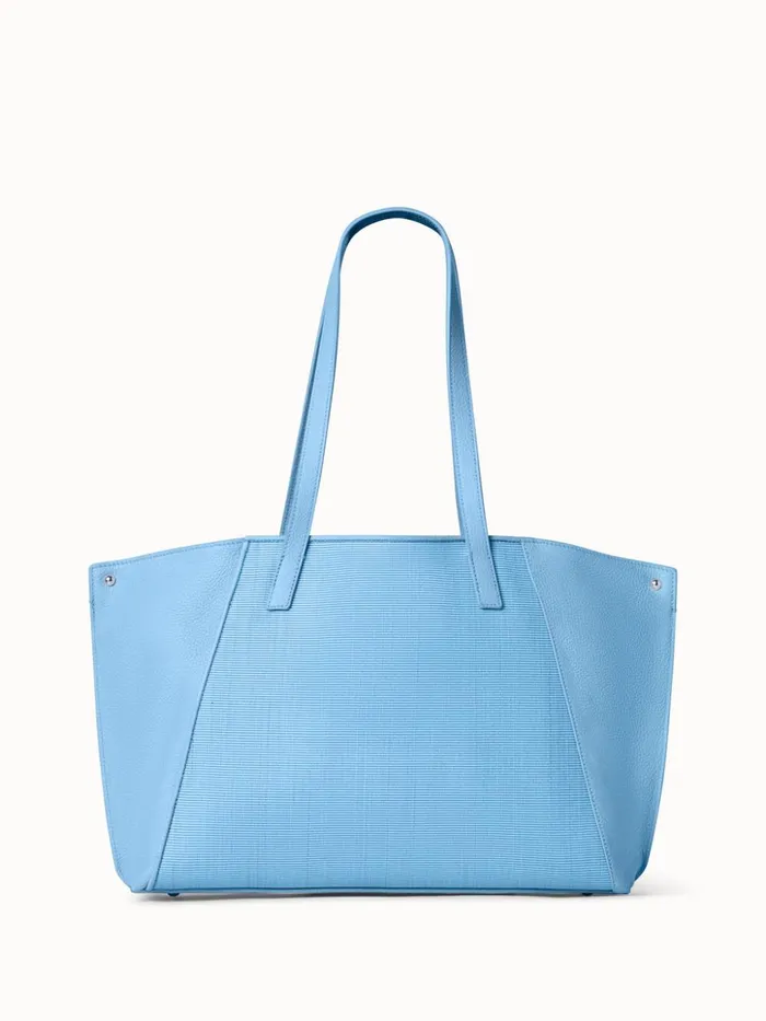 Small Ai Shoulder Bag In Leather And Horsehair Sky Women Akris Tote Bags