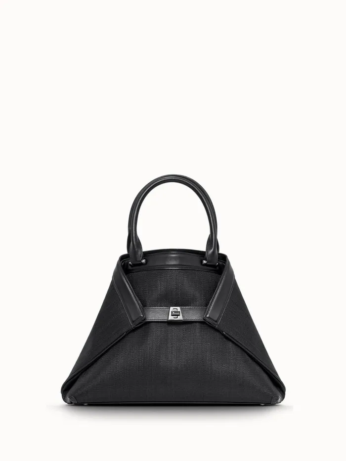 Small Handbag In Horsehair Fabric Black Women Akris Top Handle Bags