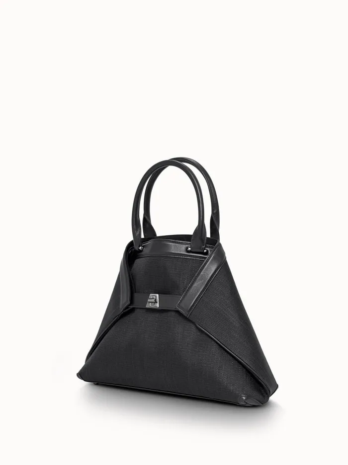 Small Handbag In Horsehair Fabric Black Women Akris Top Handle Bags
