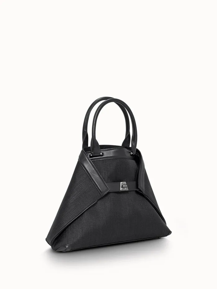 Small Handbag In Horsehair Fabric Black Women Akris Top Handle Bags