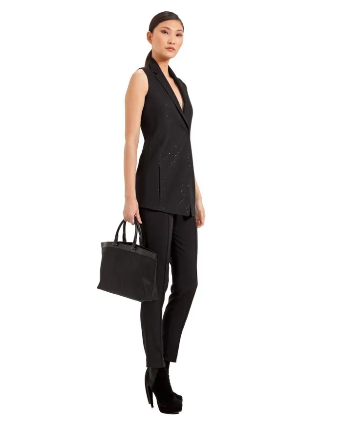 Small Handbag In Horsehair Fabric Black Women Akris Top Handle Bags