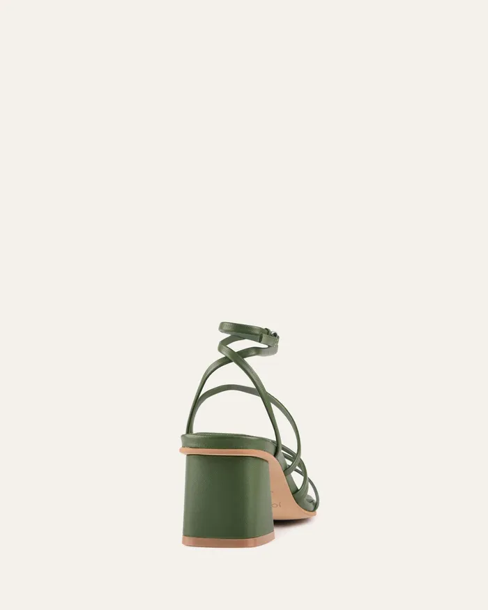 Sofia mid heel sandals moss green leather Women MID SANDALS jomercer Sofia mid heel sandals moss green leather Women MID SANDALS jomercer